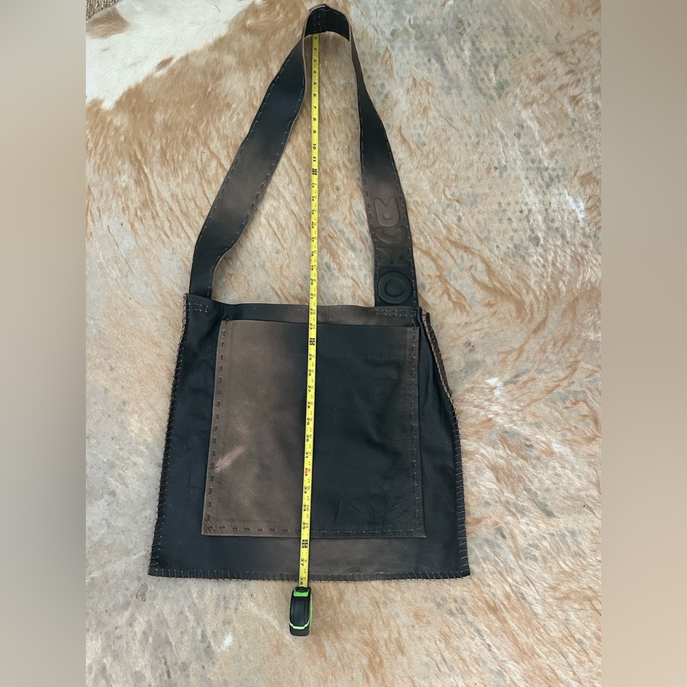 Brown Leather unisex cross body bag by Muxo - Picture 11 of 12